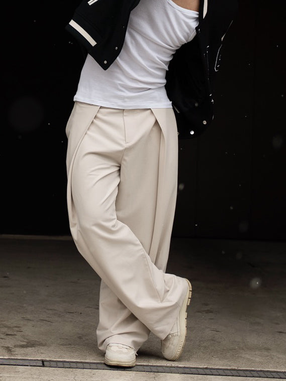 High-Waisted Pleated Trousers