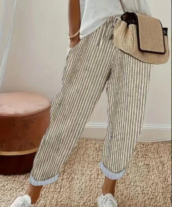 Striped Drawstring Pants