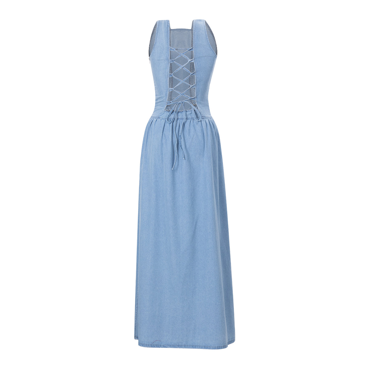 Sleeveless Denim Maxi Dress