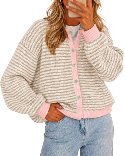 Striped Button Cardigan