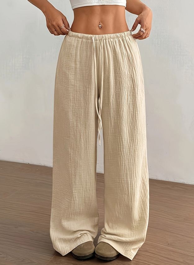 Textured Pull-On Pants