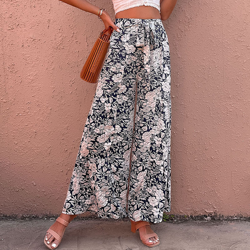 Floral Wide-Leg Pants