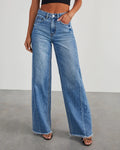 Side-Seam Wide-Leg Jeans
