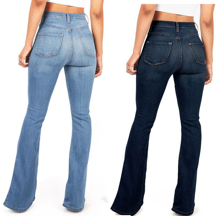 High-Waisted Stretch Flare Jeans