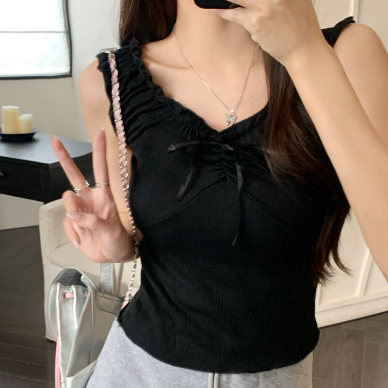 Ruffle-Trim Bow Camisole