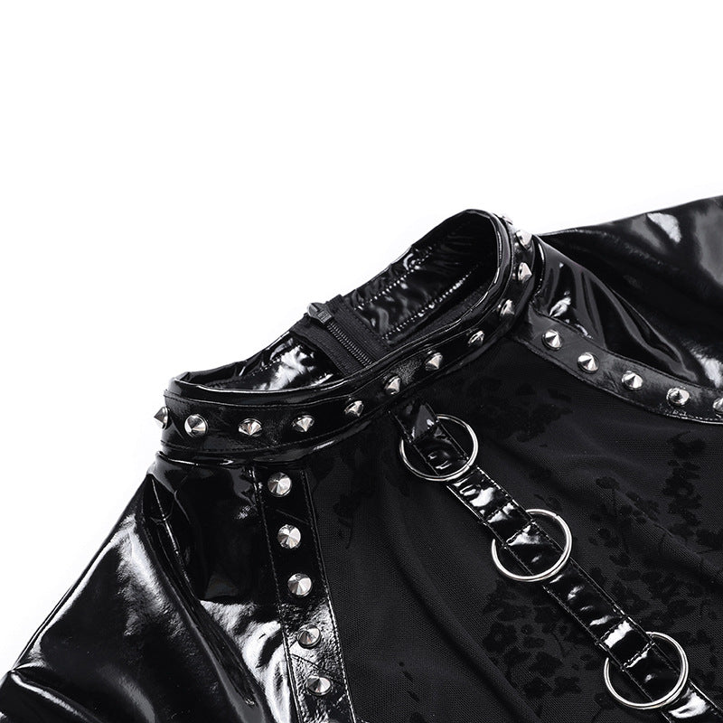 Studded Glossy Mini Dress