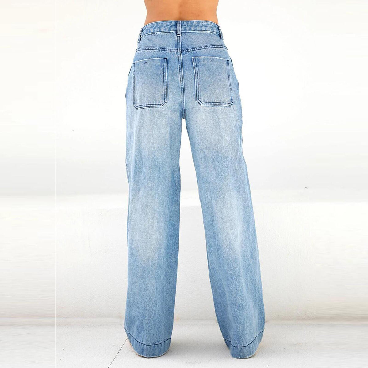 Relaxed High-Waisted Wide-Leg Jeans