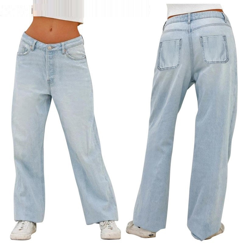Relaxed High-Waisted Wide-Leg Jeans