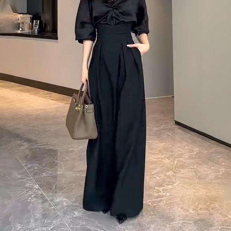 Pleated Wide-Leg Pants