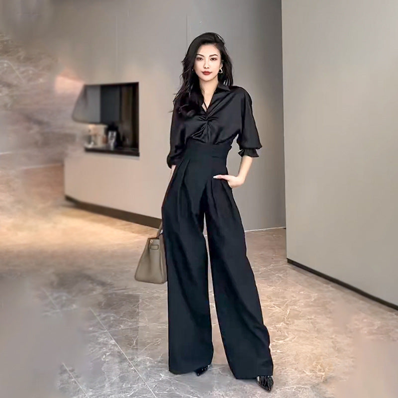 Pleated Wide-Leg Pants