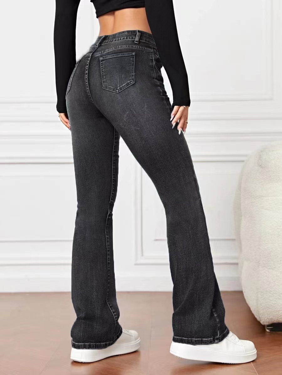 High-Waisted Stretch Bootcut Jeans