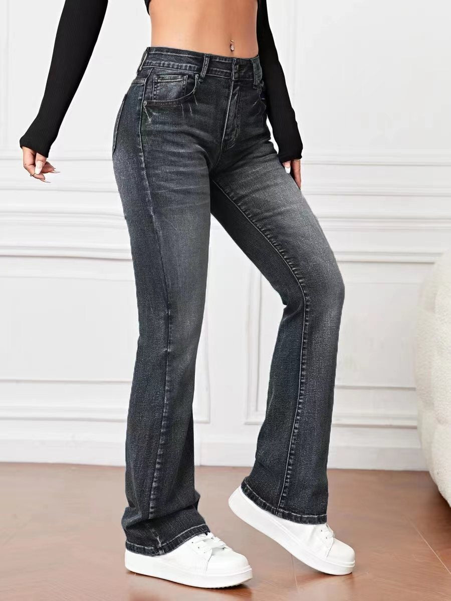 High-Waisted Stretch Bootcut Jeans