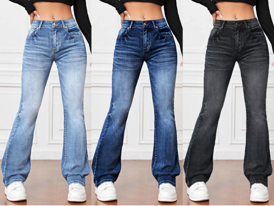 High-Waisted Stretch Bootcut Jeans