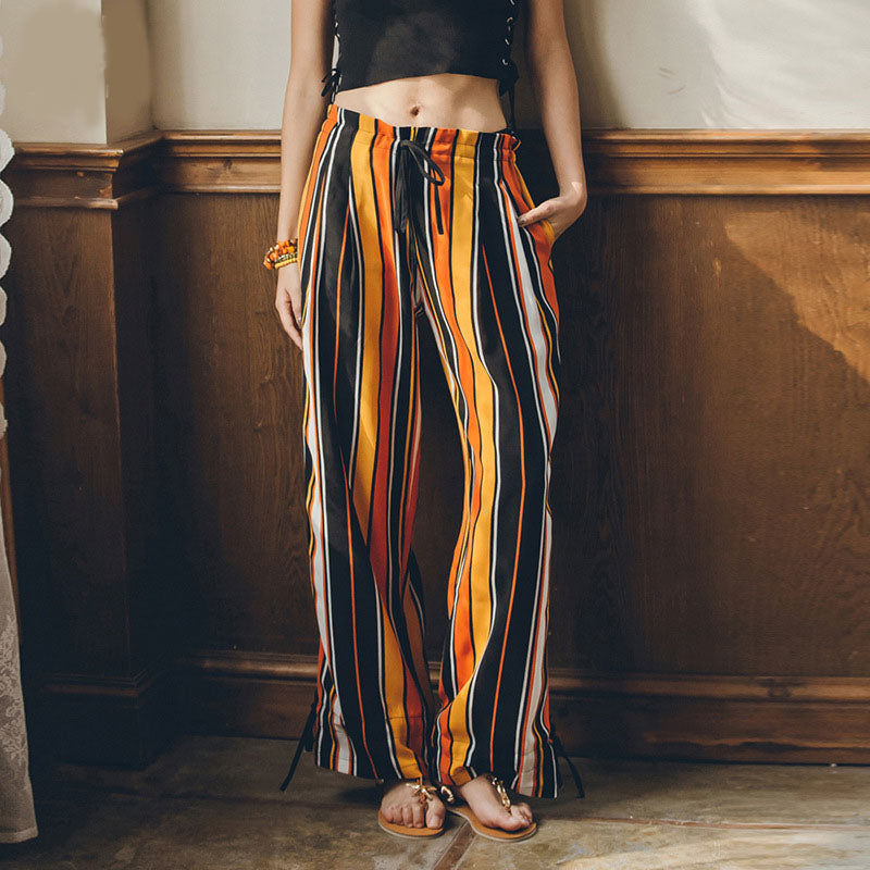 Striped Wide-Leg Pants
