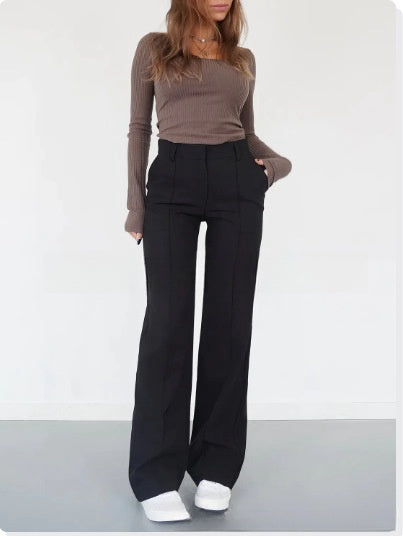 Tailored Straight-Leg Pants