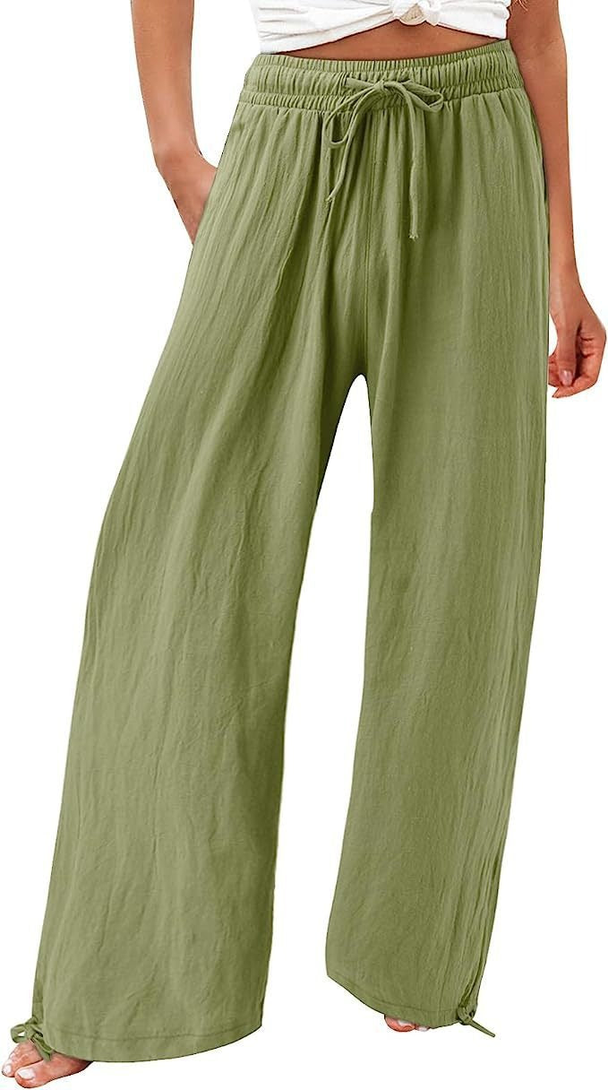 Drawstring Wide-Leg Pants