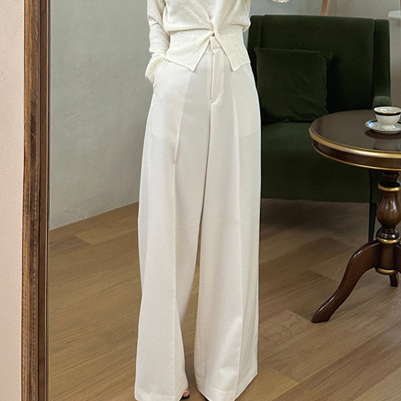 Draped Wide-Leg Pants