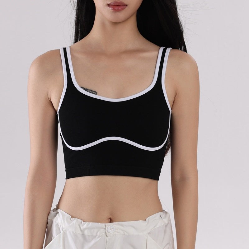 Contrast-Trim Sports Bra