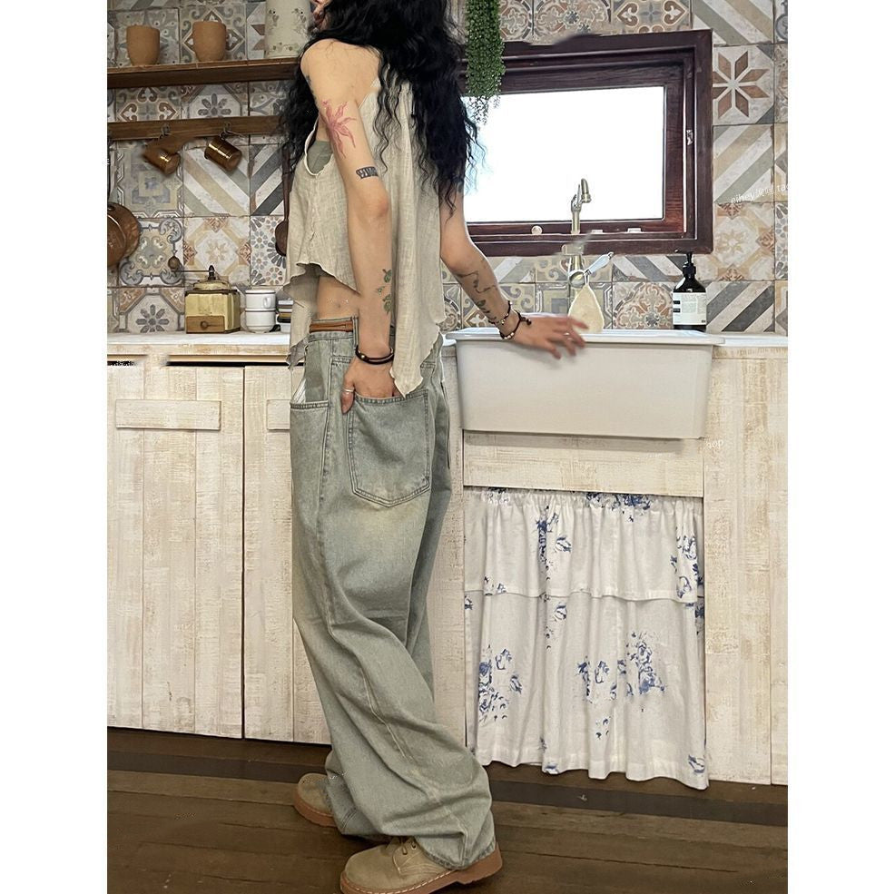 Floor-Length Baggy Jeans