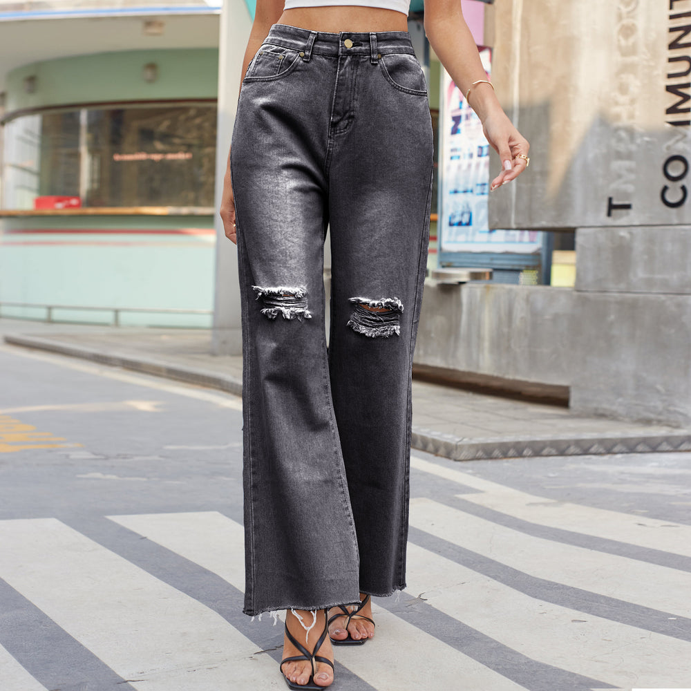Ripped Wide-Leg Jeans