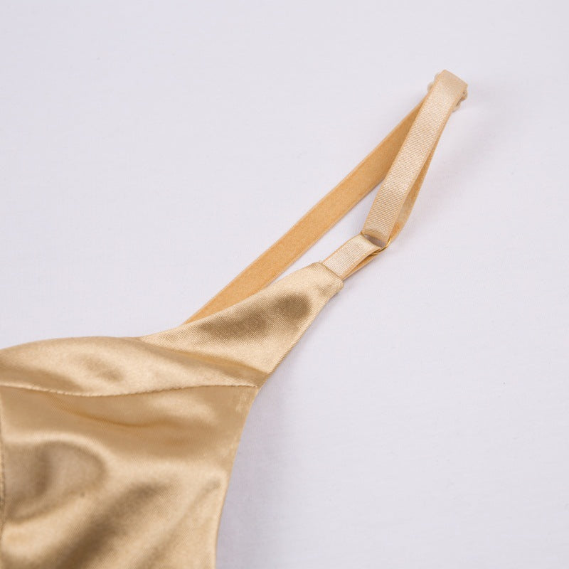 V-Neck Satin-Finish Bodysuit
