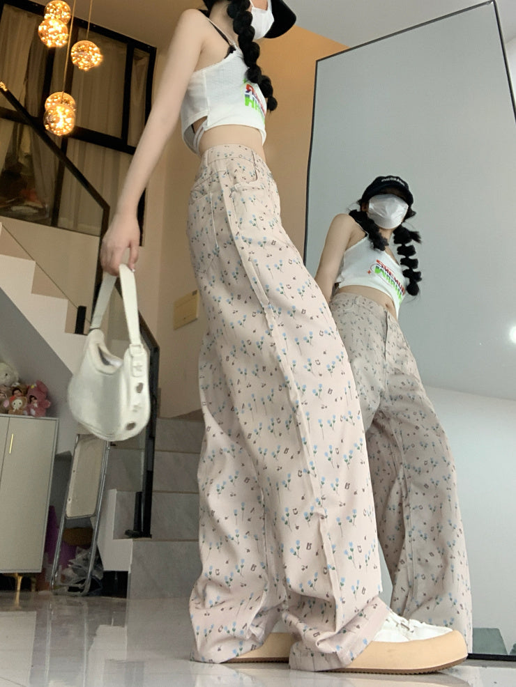 Floral Wide-Leg Pants