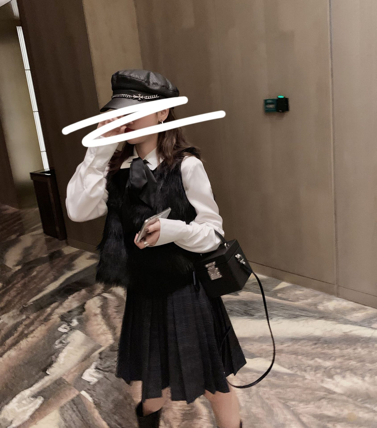 Pleated Plaid Mini Skirt