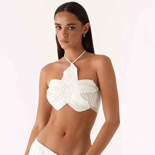 Cutout Knit Halter Top