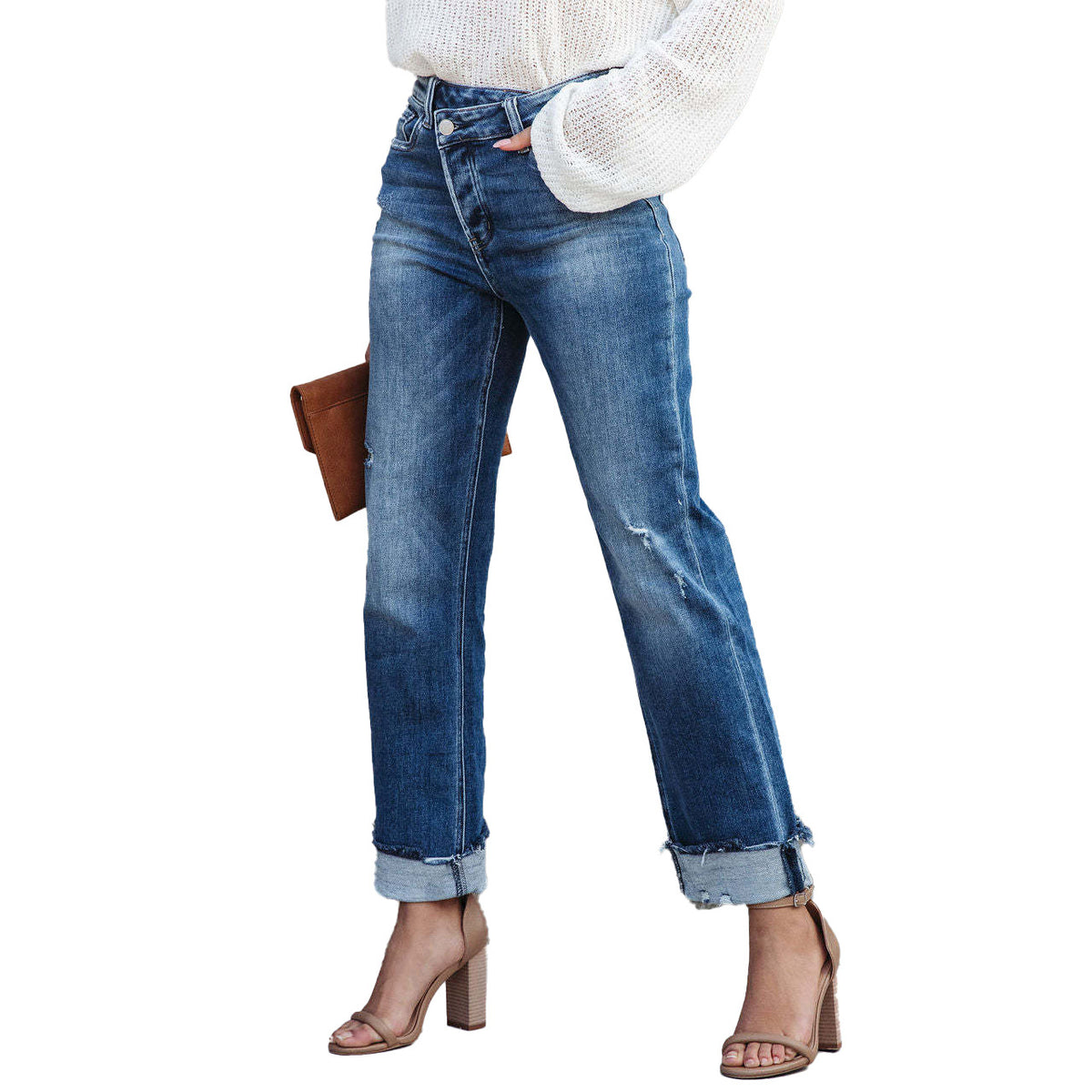Relaxed Cuffed Jeans