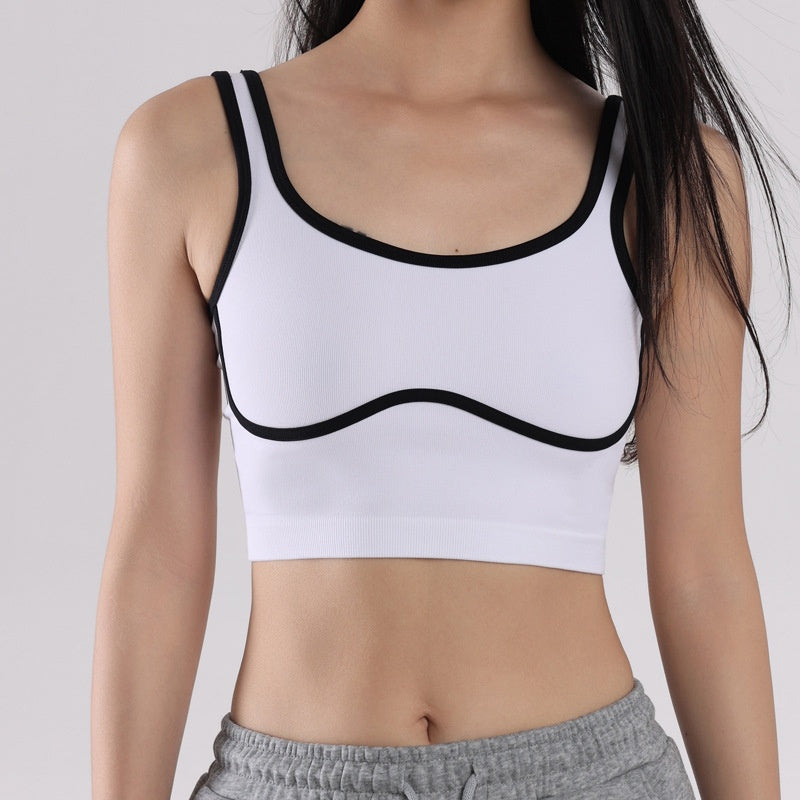 Contrast-Trim Sports Bra