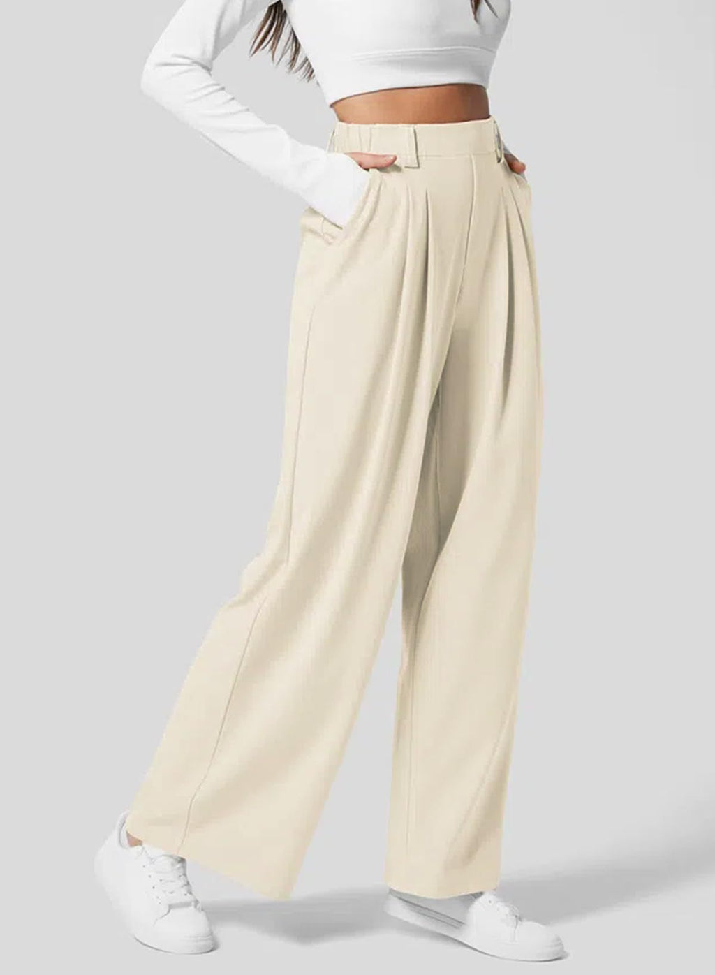 Textured Wide-Leg Pants