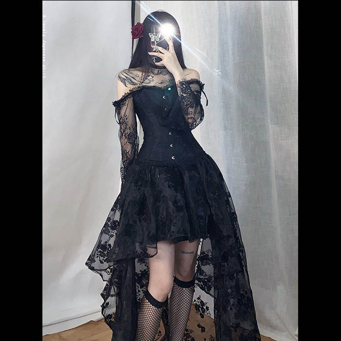 High-Low Lace Corset Dress