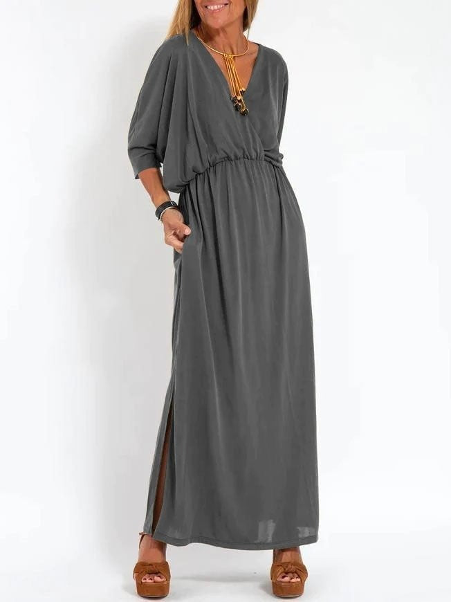V-Neck High-Waisted Dress