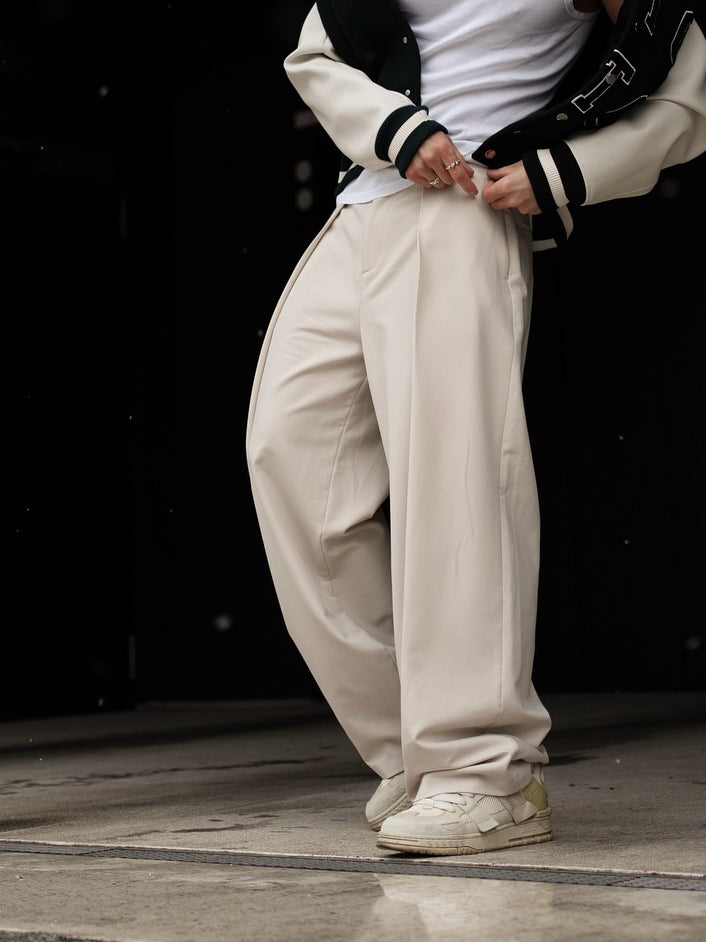 High-Waisted Pleated Trousers