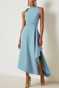 Asymmetric Sleeveless Midi Dress