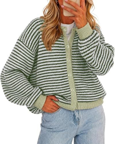 Striped Button Cardigan