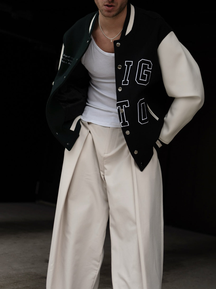 High-Waisted Pleated Trousers