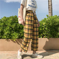 Plaid Cropped Wide-Leg Pants