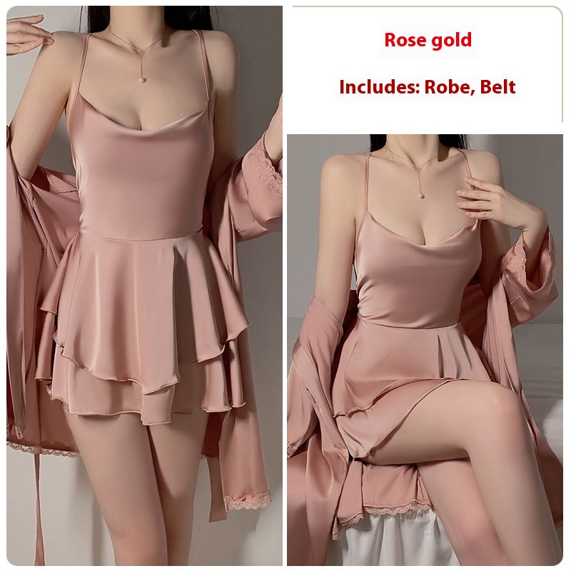Ruffle Nightdress & Robe — Separates