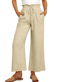 Drawstring Wide-Leg Cropped Pants