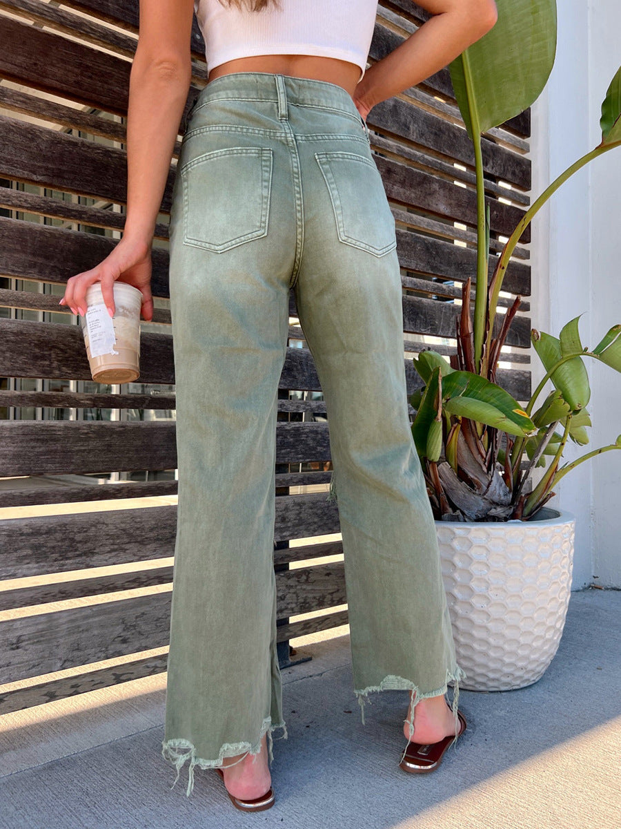 Distressed Loose-Fit Jeans