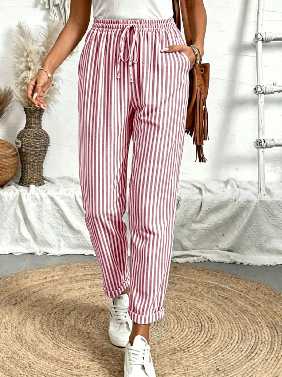 Striped Drawstring Pants