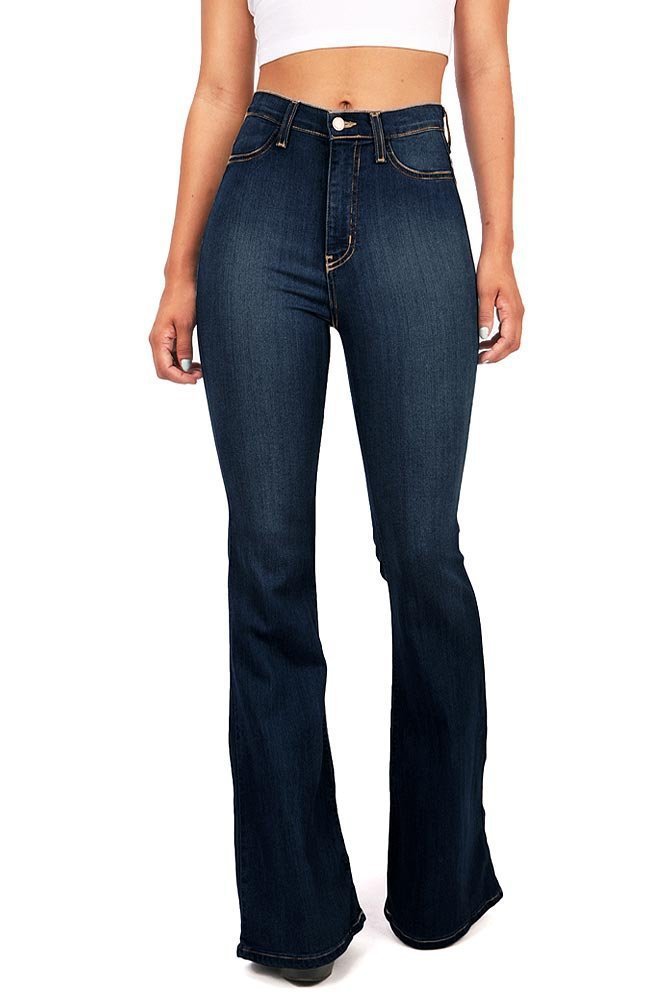 High-Waisted Stretch Flare Jeans