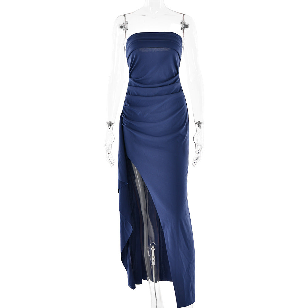 Strapless Split Maxi Dress