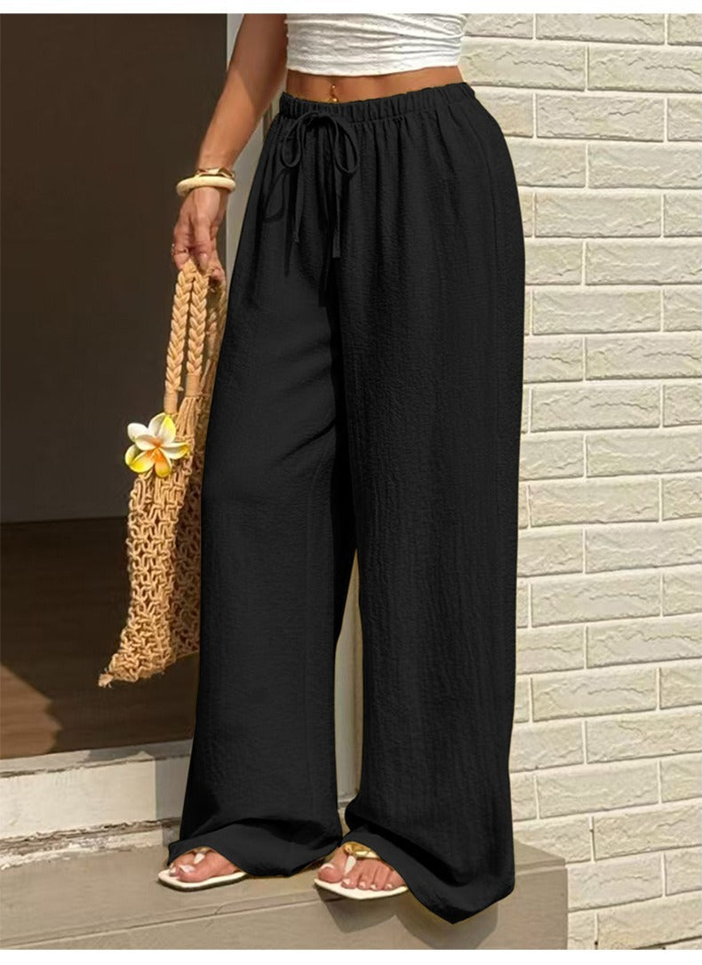 Tie-Waist Wide-Leg Pants