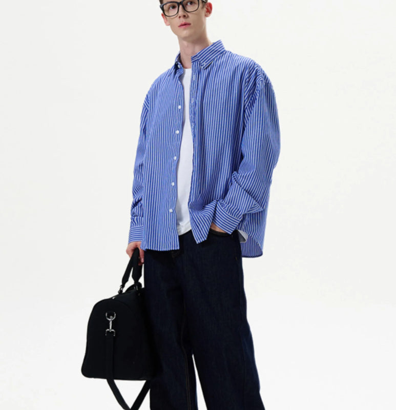 Relaxed Striped Button-Up Shirt