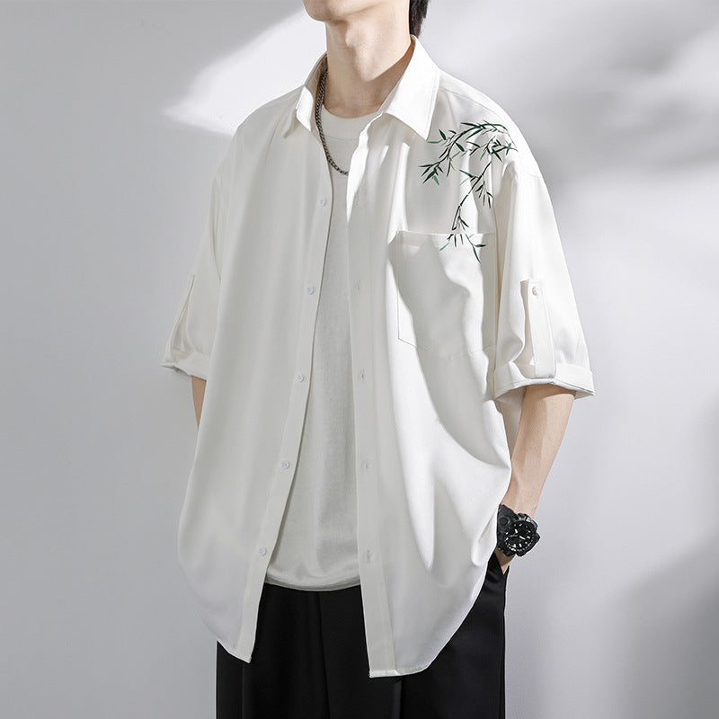 Botanical-Print Short-Sleeve Shirt