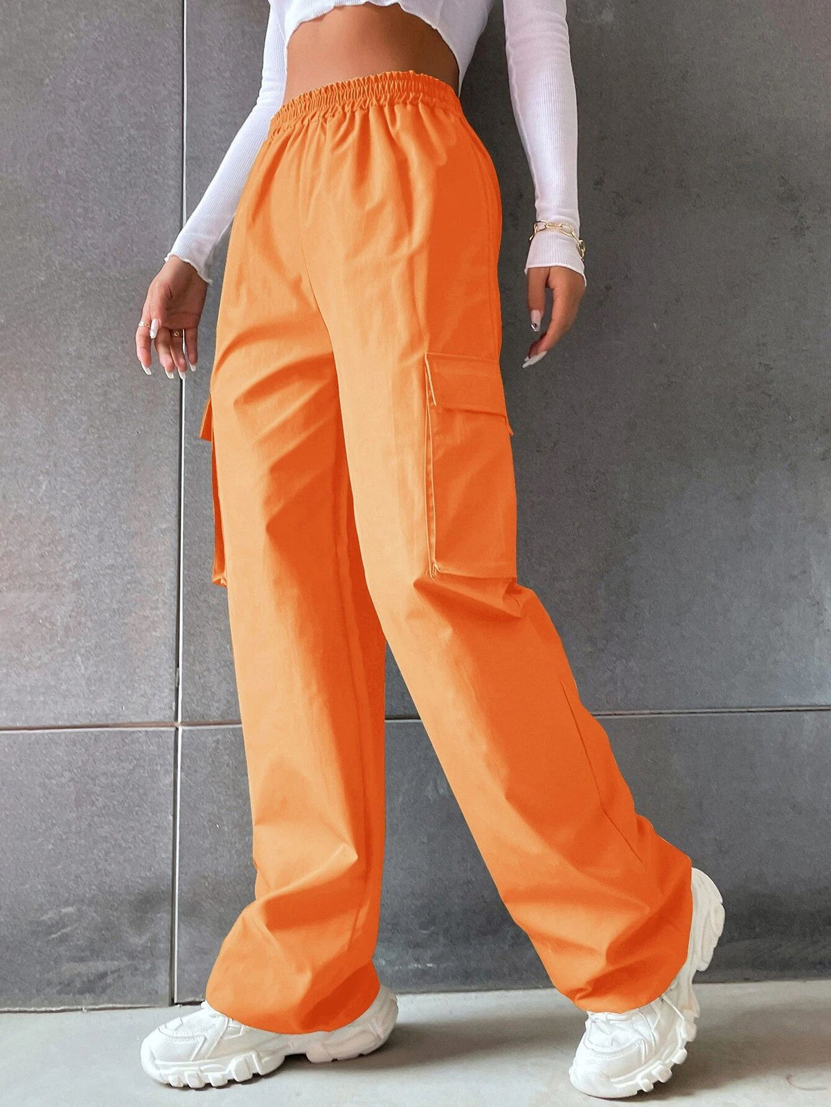 Elastic-Waist Wide-Leg Pants