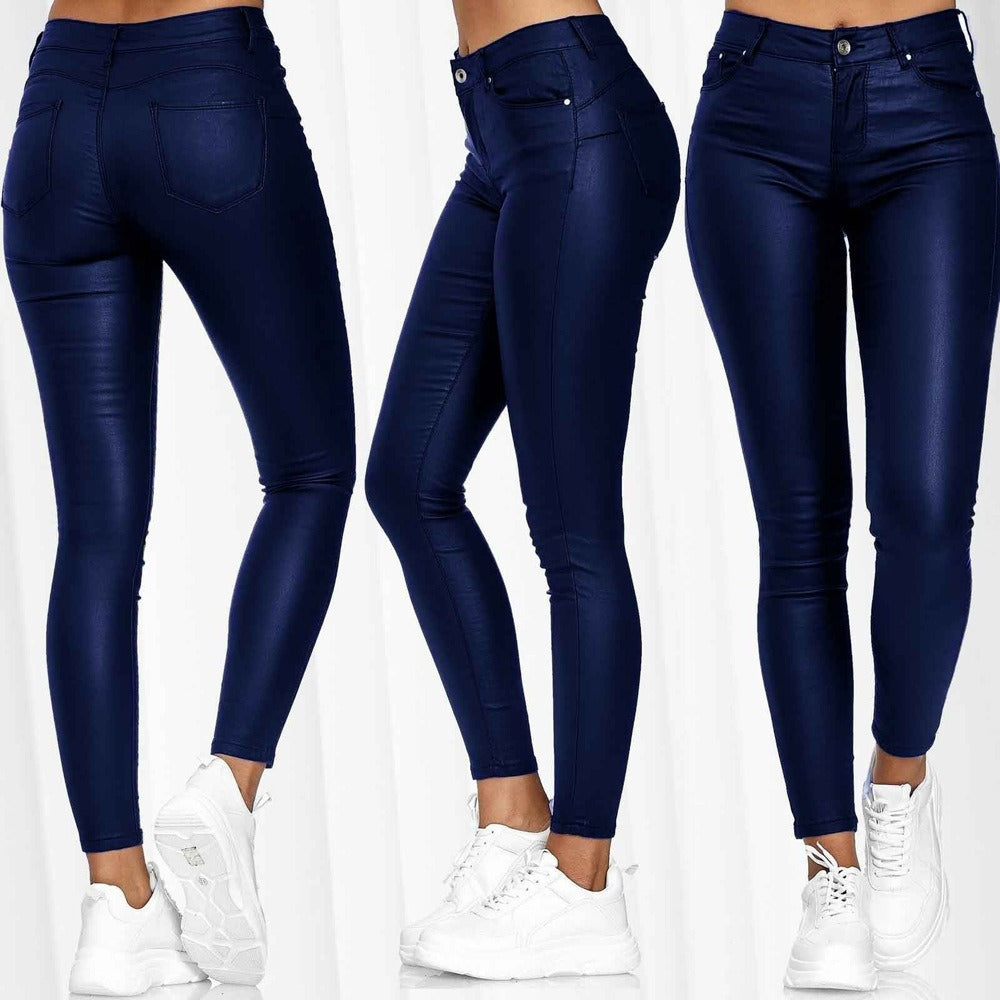 Faux Leather Skinny Ankle Pants