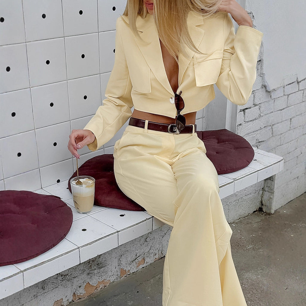 Cropped Jacket & Pants Set